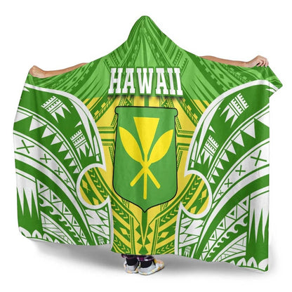 Hawaii Polynesian Hooded Blanket - Hawaiian Pattern With Seal