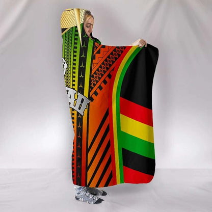 Hawaii Polynesian Hooded Blanket - Tribal Ornamental