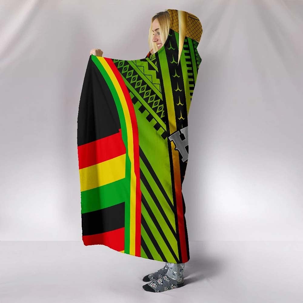 Hawaii Polynesian Hooded Blanket - Tribal Ornamental