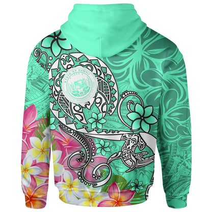 Hawaii Polynesian Hoodie - Hawaii Seal With Turtle Plumeria (Turquoise)