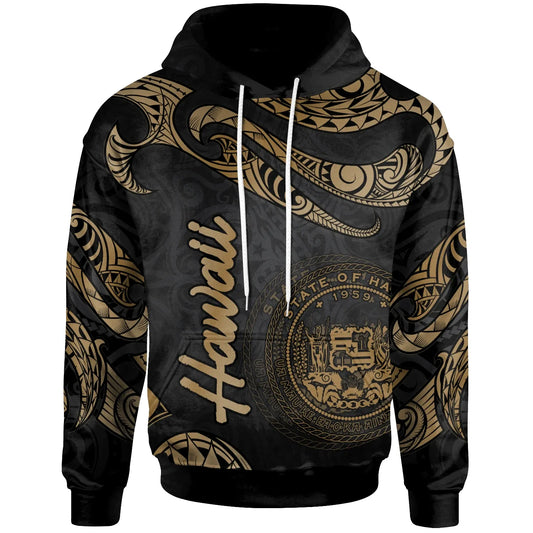 Hawaii Polynesian Hoodie - Poly Tattoo Gold Version