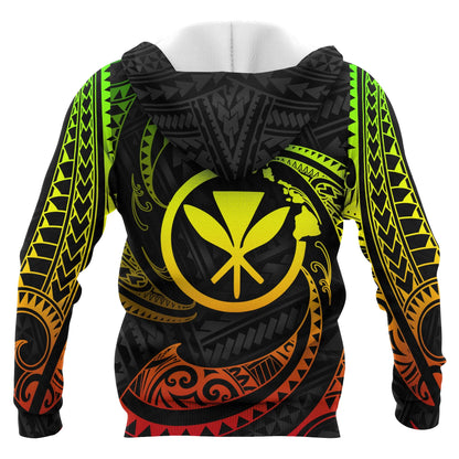 Hawaii Polynesian Hoodie - Reggae Tribal Wave