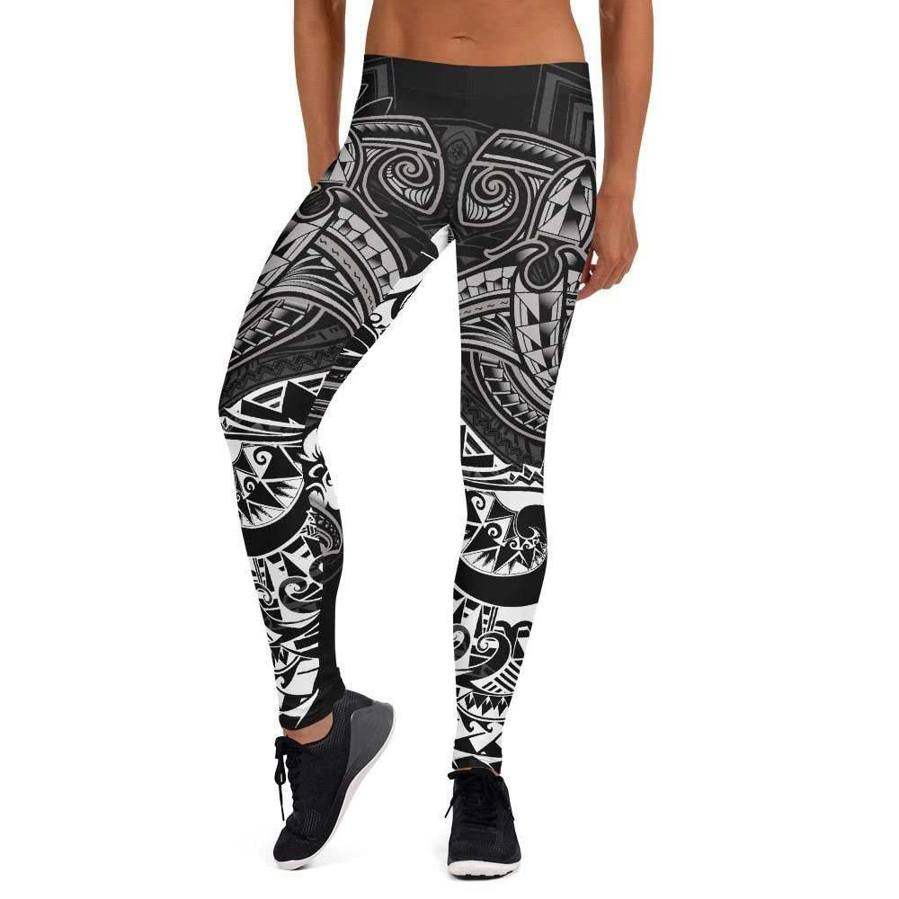 Hawaii Polynesian Legging - Kanaka Maoli White Shark Polynesian Tattoo
