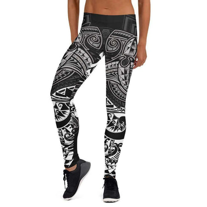 Hawaii Polynesian Legging - Kanaka Maoli White Shark Polynesian Tattoo