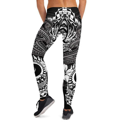 Hawaii Polynesian Legging - Kanaka Maoli White Shark Polynesian Tattoo