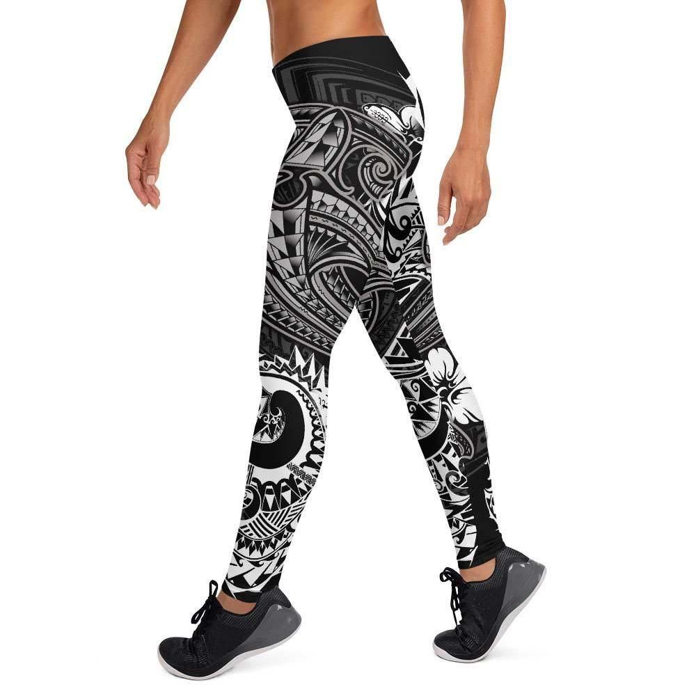 Hawaii Polynesian Legging - Kanaka Maoli White Shark Polynesian Tattoo