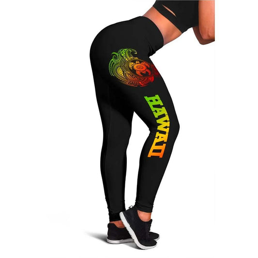 Hawaii Polynesian Legging  - Vintage Polynesian Turtle (Reggae)