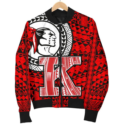 Hawaii Polynesian Bomber Jacket - Red Raider Kahuku