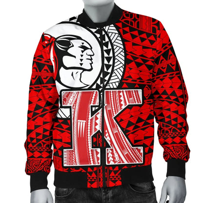 Hawaii Polynesian Bomber Jacket - Red Raider Kahuku