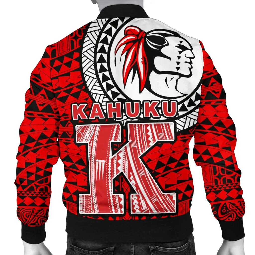 Hawaii Polynesian Bomber Jacket - Red Raider Kahuku