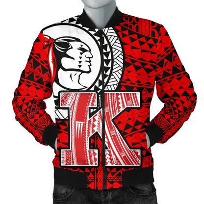 Hawaii Polynesian Bomber Jacket - Red Raider Kahuku