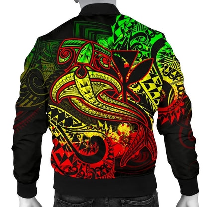 Hawaii Polynesian Bomber Jacket - Kanaka Maoli Reggae Shark Polynesian Tattoo