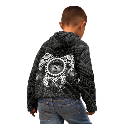 Hawaii Polynesian Personalised Hoodie - Vintage Polynesian Turtle (White)