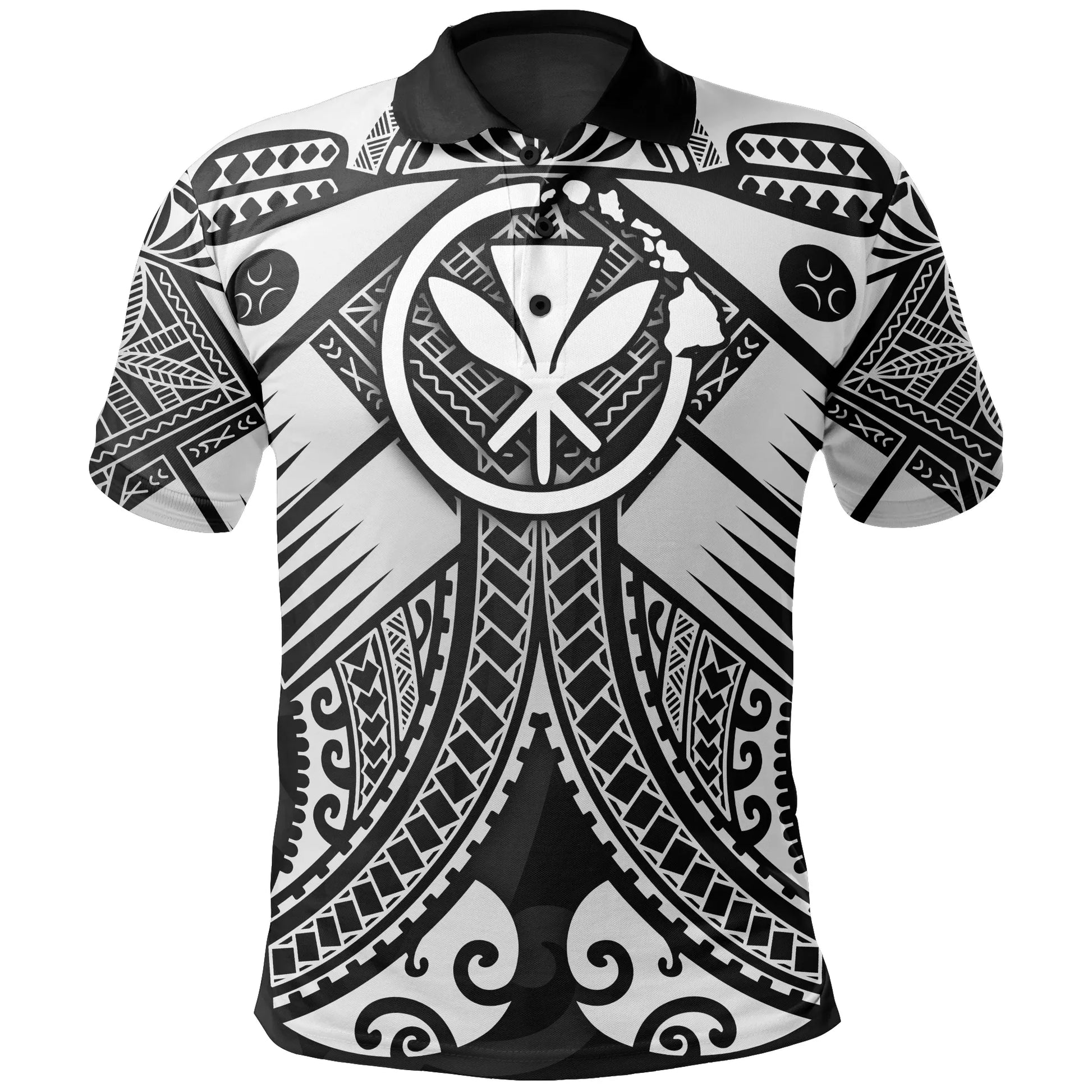 Hawaii Polynesian Polo Shirt - color Kanaka Maoli Map