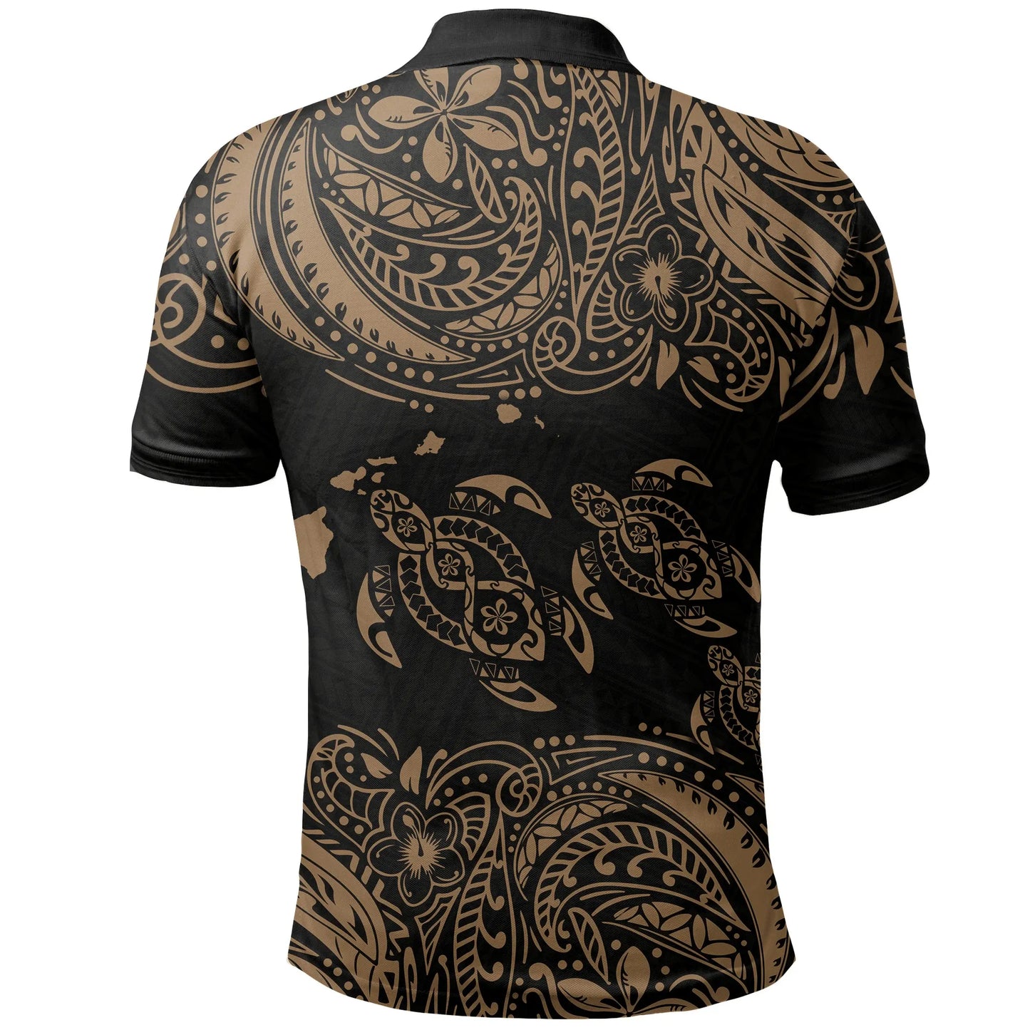Hawaii Polo Shirt - Polynesian Gold Sea Turtle