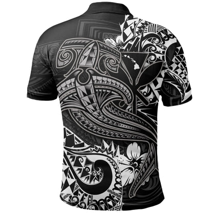 Hawaii Polynesian Polo Shirt - Kanaka Maoli White Shark Polynesian Tattoo