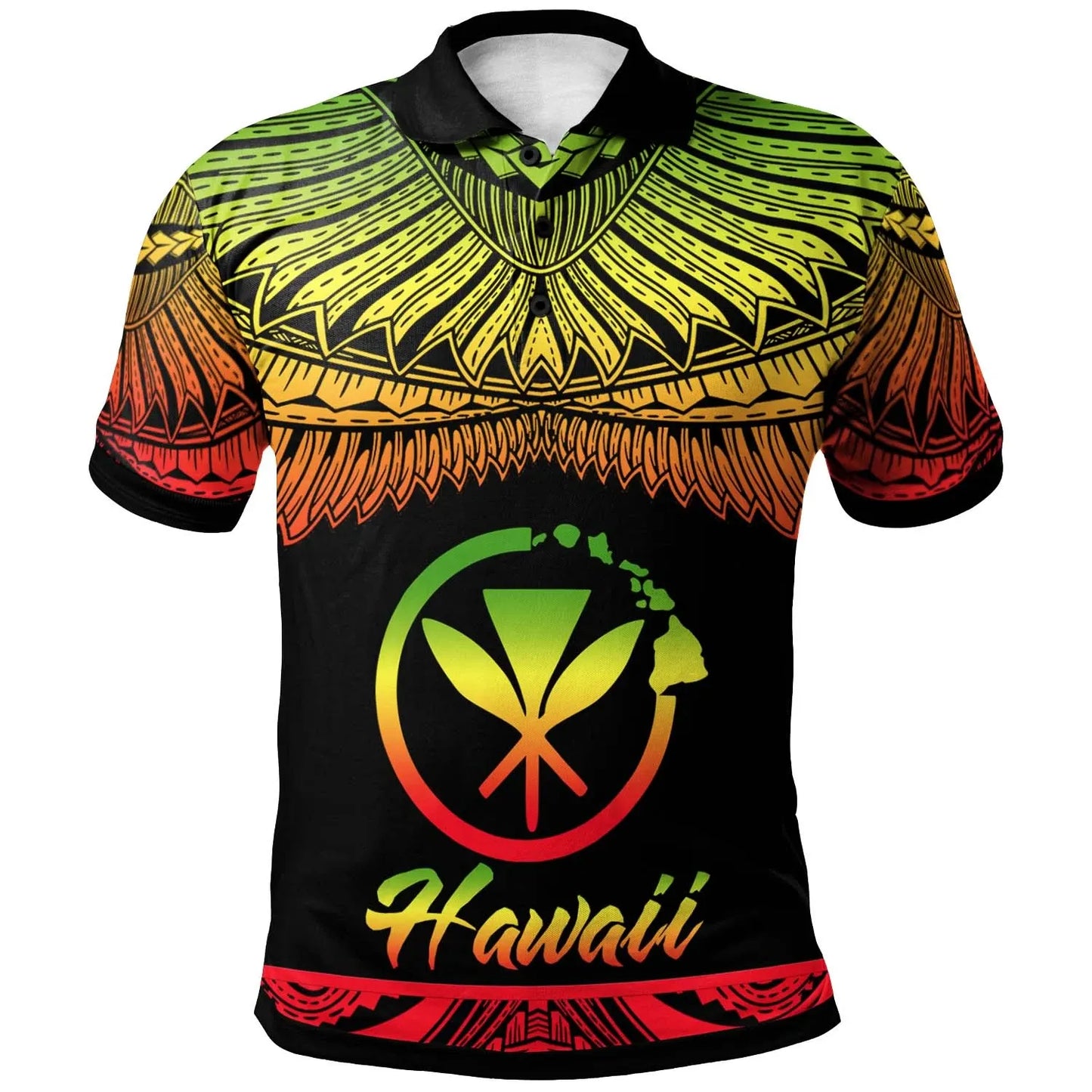 Hawaii Polynesian Polo Shirt - Poly Tattoo Reggae Version