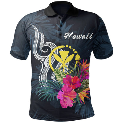 Hawaii Polynesian Polo Shirt - Tropical Flower