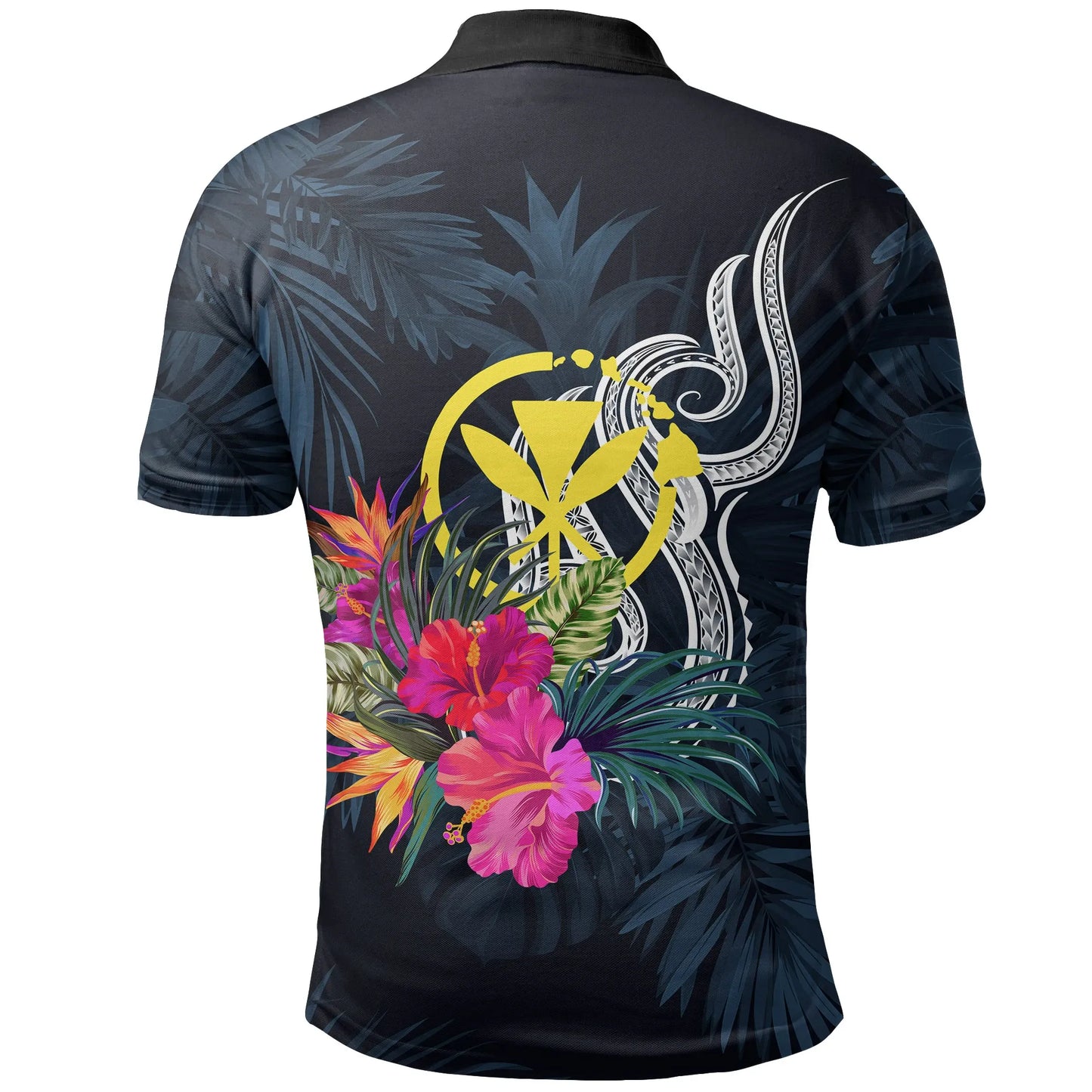 Hawaii Polynesian Polo Shirt - Tropical Flower