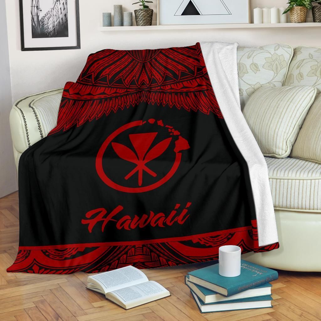 Hawaii Polynesian Premium Blanket - Hawaii Pride Red Version