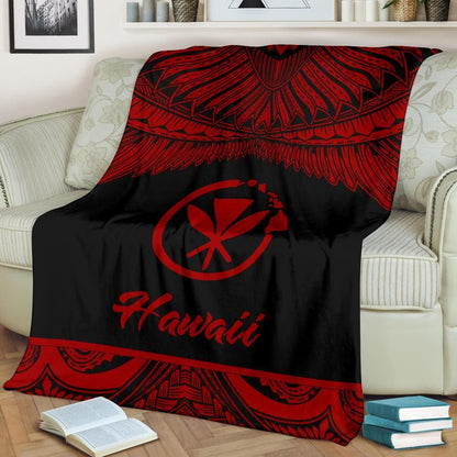 Hawaii Polynesian Premium Blanket - Hawaii Pride Red Version