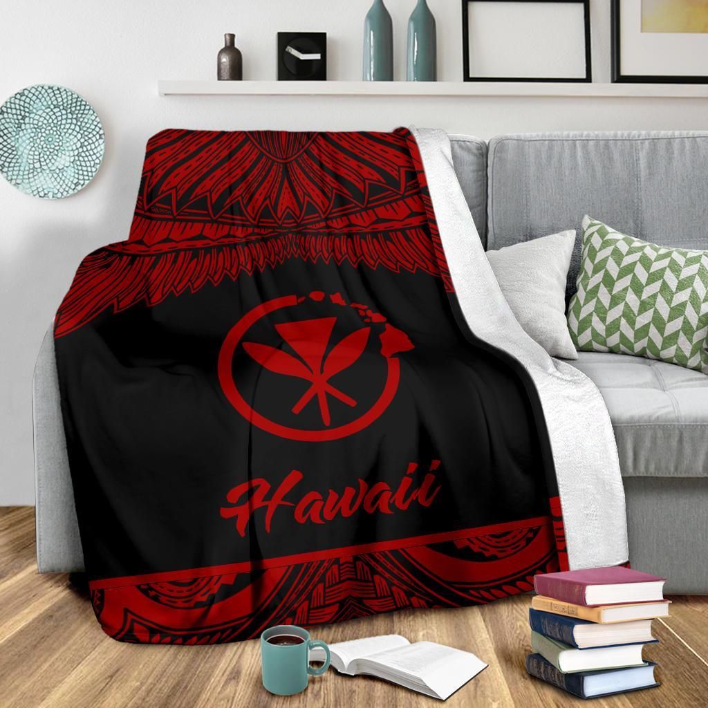 Hawaii Polynesian Premium Blanket - Hawaii Pride Red Version