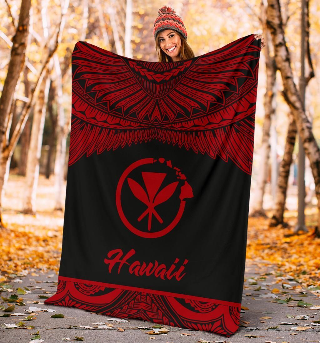 Hawaii Polynesian Premium Blanket - Hawaii Pride Red Version