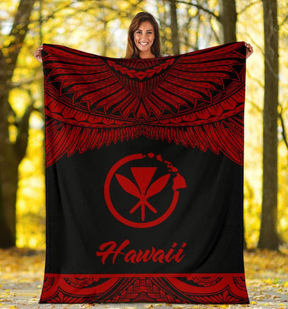 Hawaii Polynesian Premium Blanket - Hawaii Pride Red Version