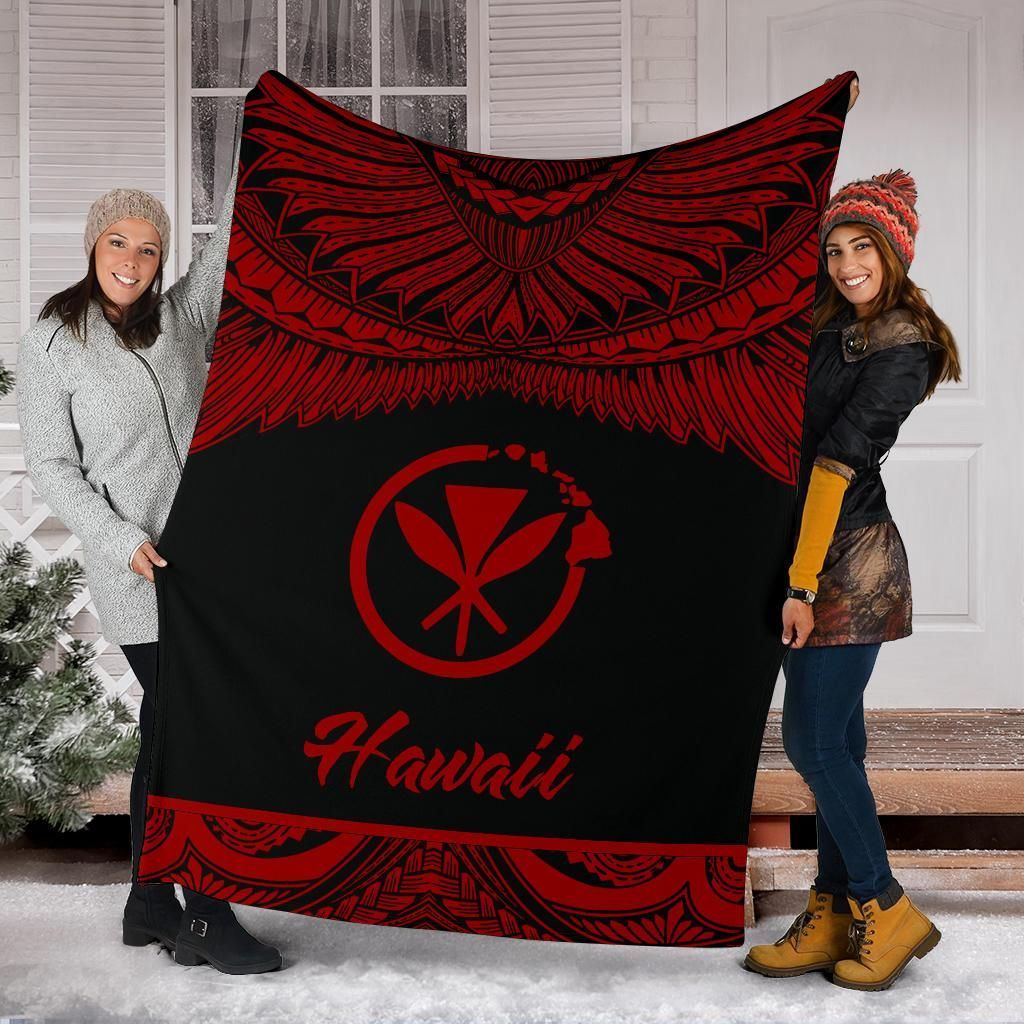 Hawaii Polynesian Premium Blanket - Hawaii Pride Red Version