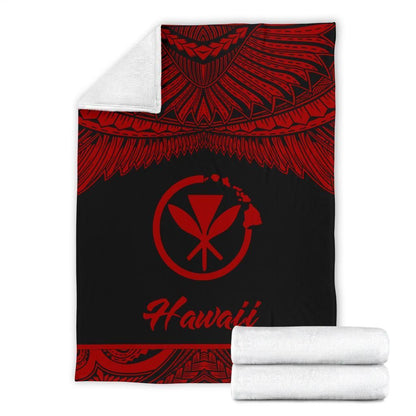 Hawaii Polynesian Premium Blanket - Hawaii Pride Red Version