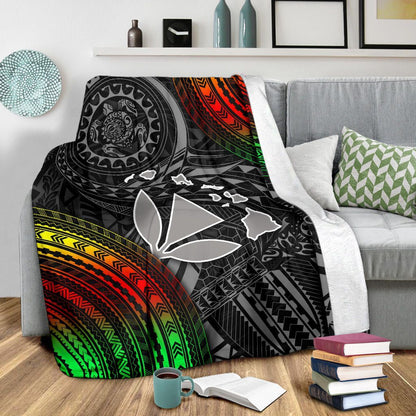 Hawaii Polynesian Premium Blanket - Kanaka Maoli Hawaiian Map