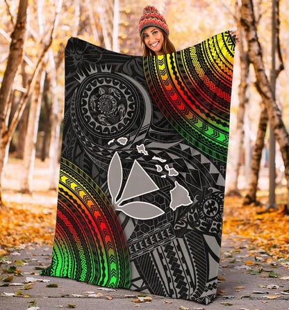 Hawaii Polynesian Premium Blanket - Kanaka Maoli Hawaiian Map