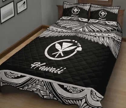 Hawaii Polynesian Quilt Bed Set - Hawaii Pride White Version