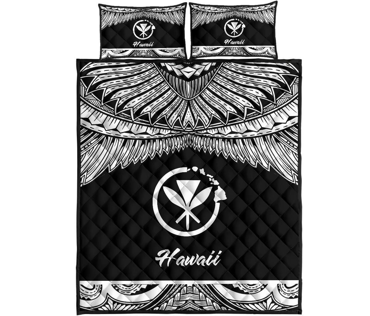 Hawaii Polynesian Quilt Bed Set - Hawaii Pride White Version