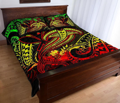 Hawaii Polynesian Quilt Bed Set - Kanaka Maoli Reggae Shark Polynesian Tattoo