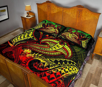 Hawaii Polynesian Quilt Bed Set - Kanaka Maoli Reggae Shark Polynesian Tattoo