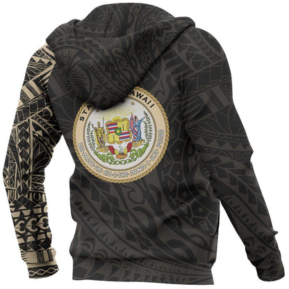 Hawaii All-Over Hoodie - Hawaii Polynesian Tattoo Style