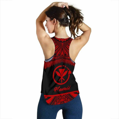 Hawaii Polynesian Women Racerback Tank - Hawaii Pride Red Version