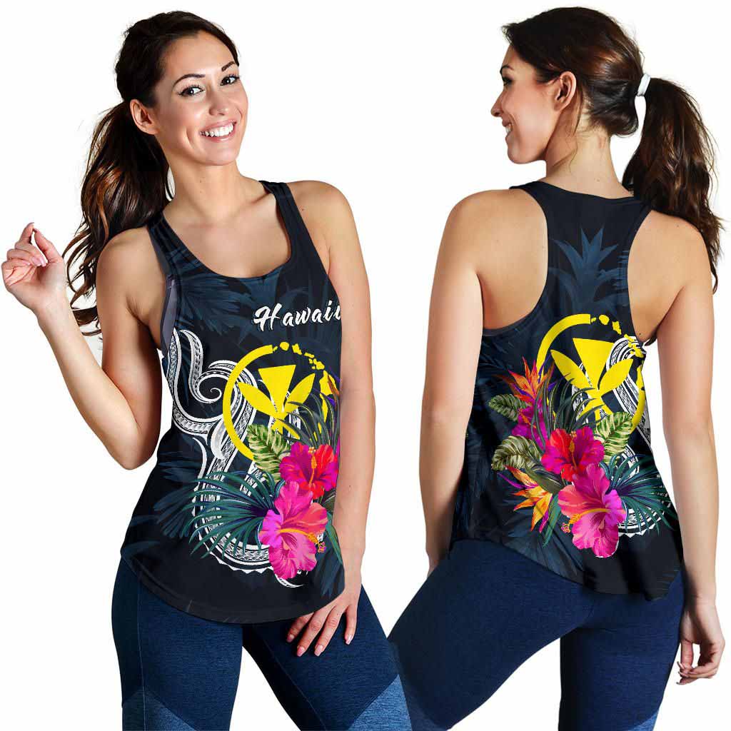 Hawaii Polynesian Women Racerback Tank - Tropical Flower