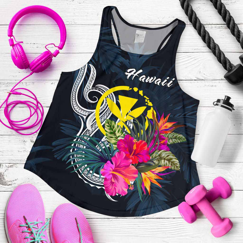 Hawaii Polynesian Women Racerback Tank - Tropical Flower