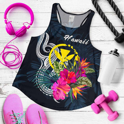 Hawaii Polynesian Women Racerback Tank - Tropical Flower