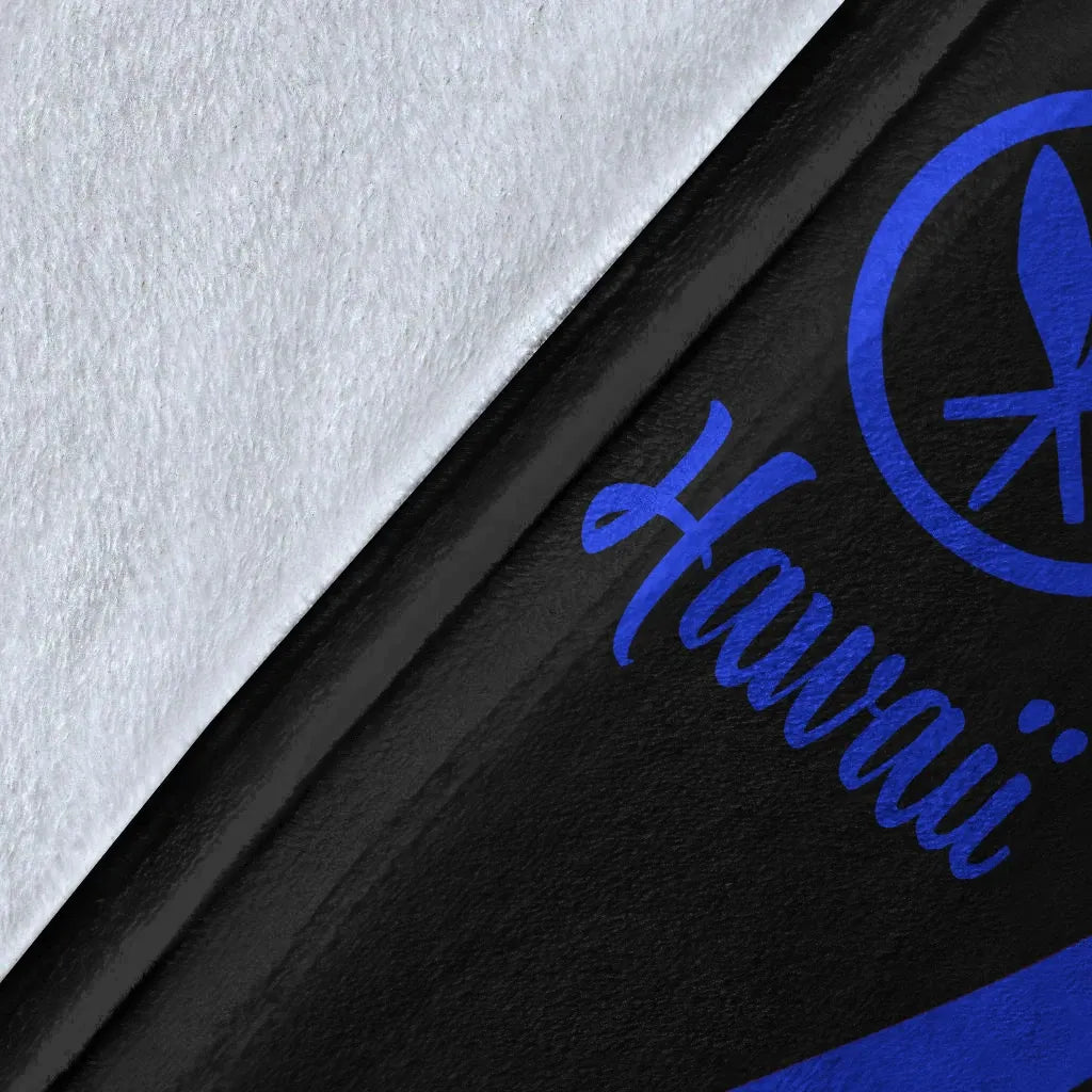 Hawaii Premium Blanket - Blue Polynesian Tentacle Tribal Pattern
