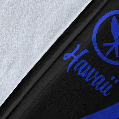 Hawaii Premium Blanket - Blue Polynesian Tentacle Tribal Pattern