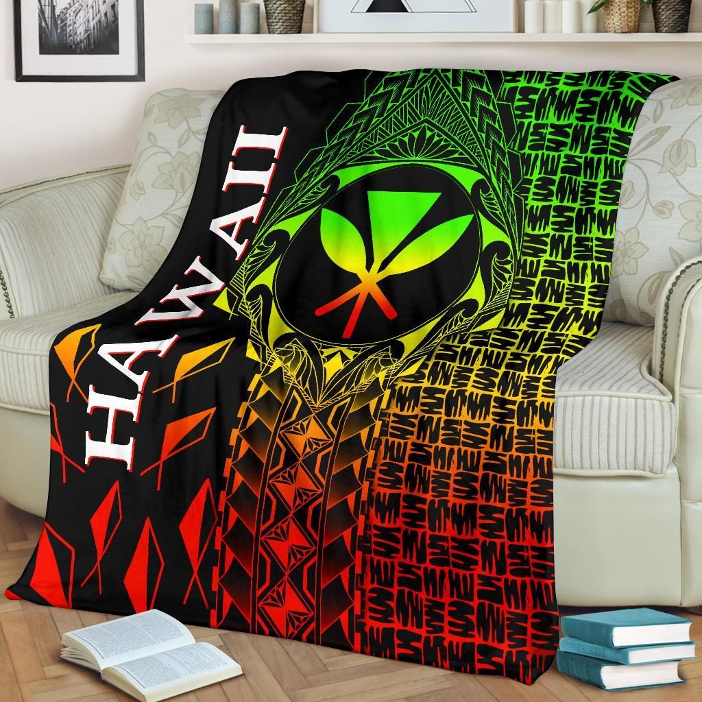 Hawaii Premium Blanket - Kanaka Maoli Rocket Style (Reggae)