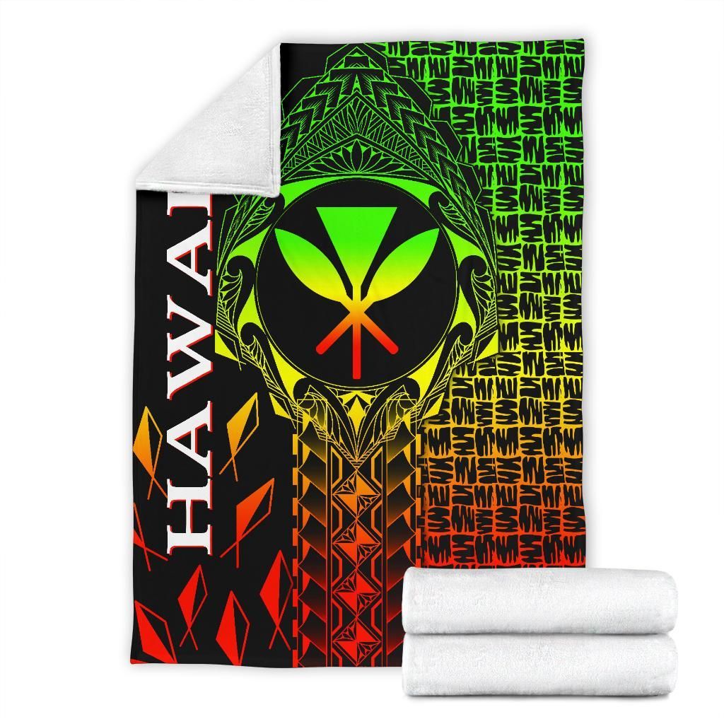 Hawaii Premium Blanket - Kanaka Maoli Rocket Style (Reggae)