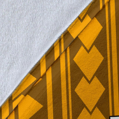 Hawaii Premium Blanket - Kanaka Maoli With Hibiscus On Polynesian Patterns (Yellow)