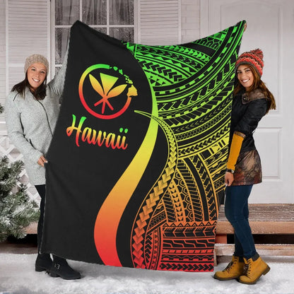 Hawaii Premium Blanket - Reggae Polynesian Tentacle Tribal Pattern