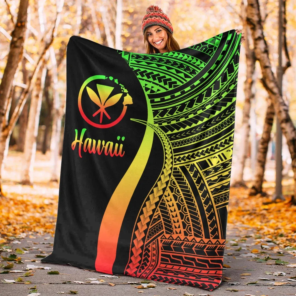 Hawaii Premium Blanket - Reggae Polynesian Tentacle Tribal Pattern
