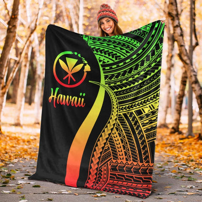 Hawaii Premium Blanket - Reggae Polynesian Tentacle Tribal Pattern