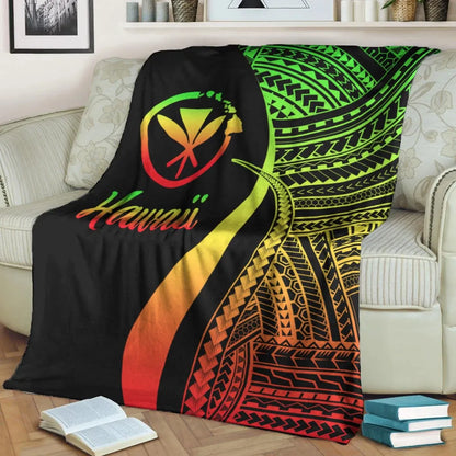 Hawaii Premium Blanket - Reggae Polynesian Tentacle Tribal Pattern